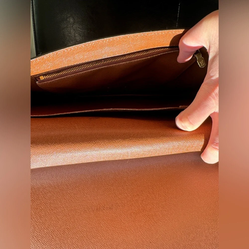 Louis Vuitton Monogram Briefcase with crossbody strap (and keys)